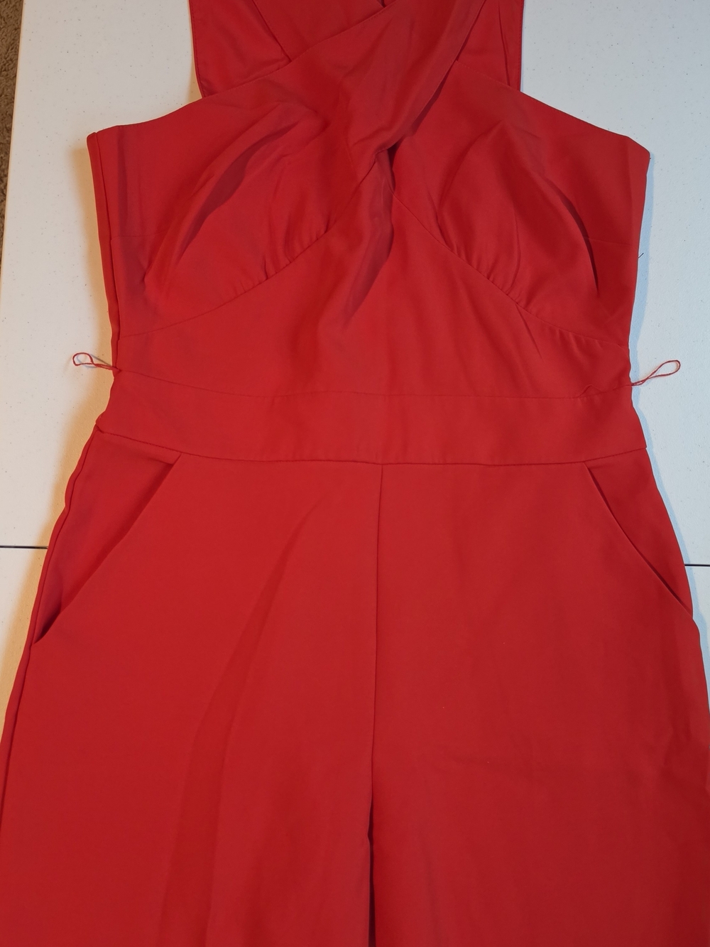 Red Cross-Front Women's Jumpsuit
